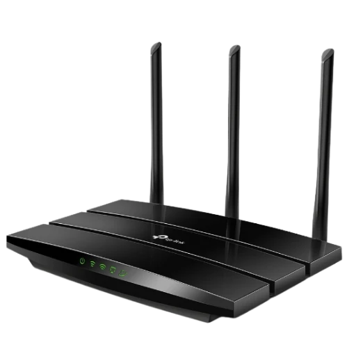 a product shot of TP Link A8 wifi router