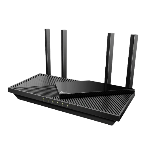 a product shot of TP Link AX21 wifi router